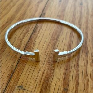 Tiffany T 18K white gold bangle